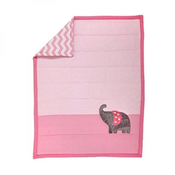 Little Love by NoJo Separates Collection Elephant Applique Comforter, 42 x 33, Pink
