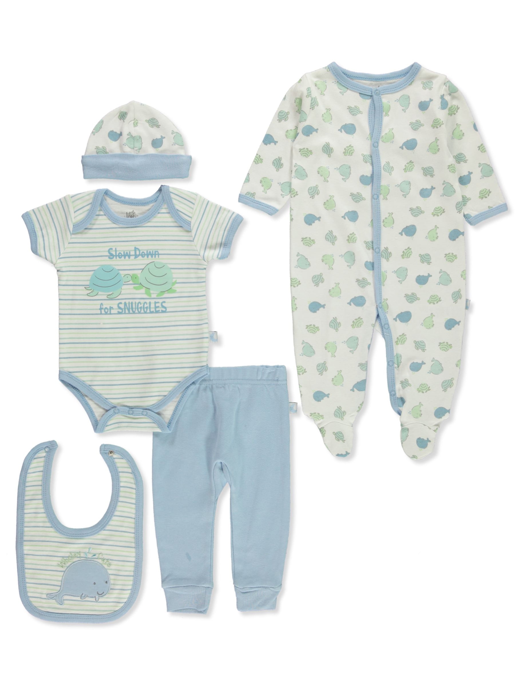 Little Loved Baby Boys 6 Piece Layette set blue 3 6 months Newborn