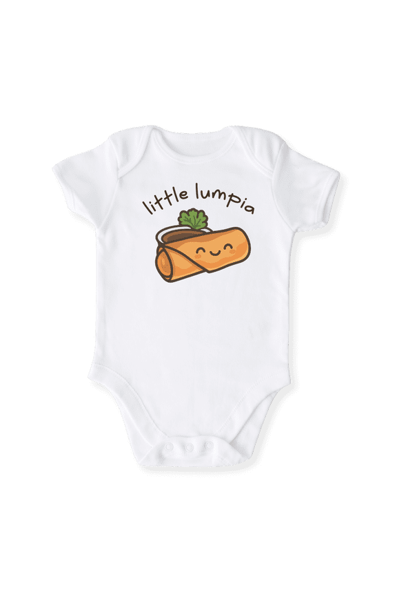 Little Lumpia Baby Bodysuit, Toddler & Kids T-Shirt – Cute Filipino Food Outfit for Baby Newborn Clothes 0-3m White