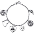 thumbnail image 1 of Little Luxuries Stainless Steel Faith, Heart and Cross Charm Link Bracelet, 1 of 3
