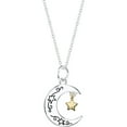 thumbnail image 1 of Little Luxuries Sterling Silver Two-Tone I Love You To Moon Necklace, 1 of 2