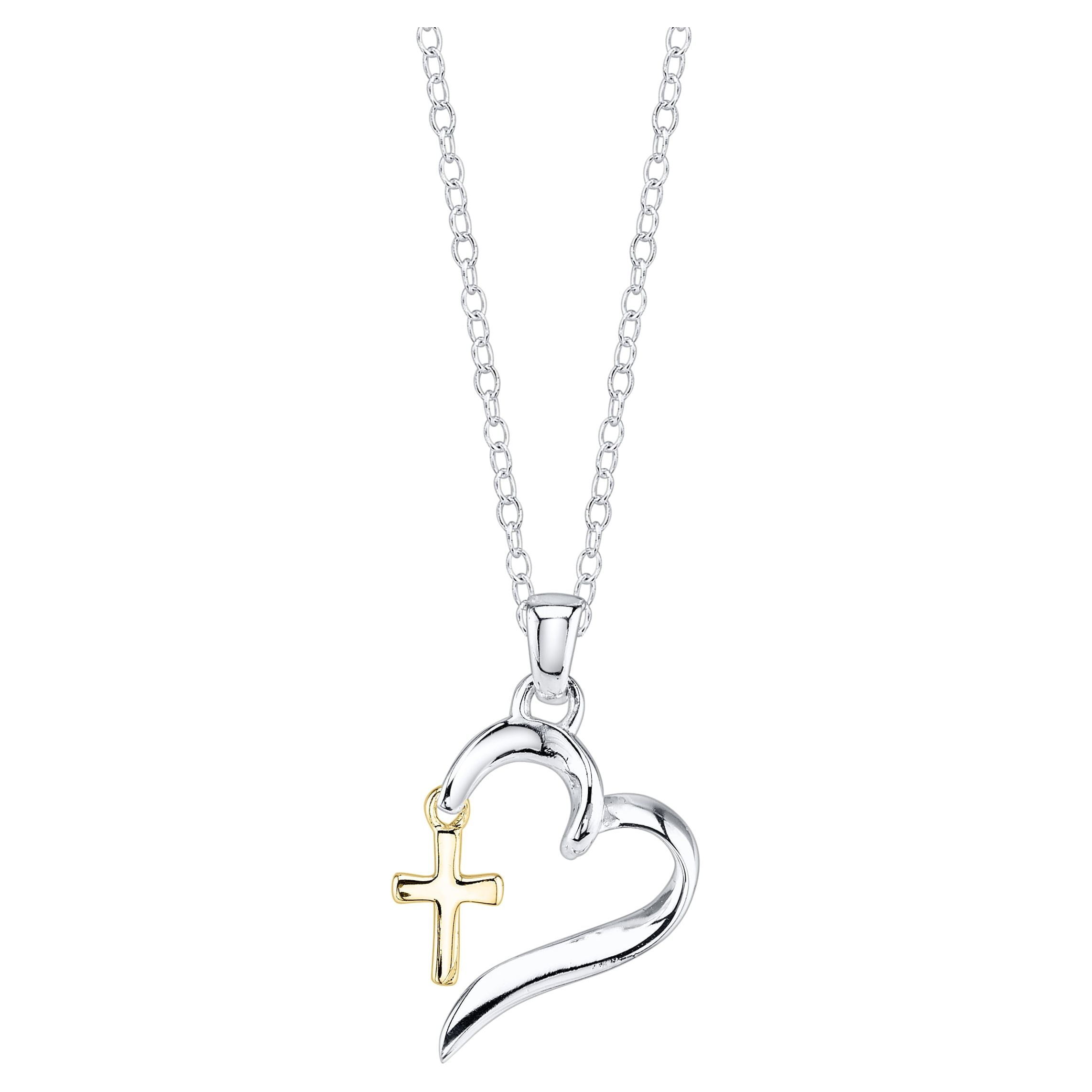 Cross Necklace Two-tone Gold-plated Sterling Silver Adjustable Length Cross Necklace Two-tone Gold-plated Sterling Silver Adjustable Length