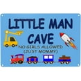 thumbnail image 1 of Little Man Cave Metal Tin Sign Retro Bedroom Wall Decor Home Room Wall Art Decor 8x12 Inch, Blue, 1 of 4