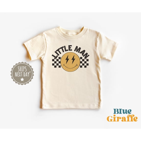 Little Man Toddler Shirt - Cute Smiley Face Toddler Tee - Minimalist Kids Shirt TODDLER SHORT SLEEVE TEE BELLA CANVAS 3001T