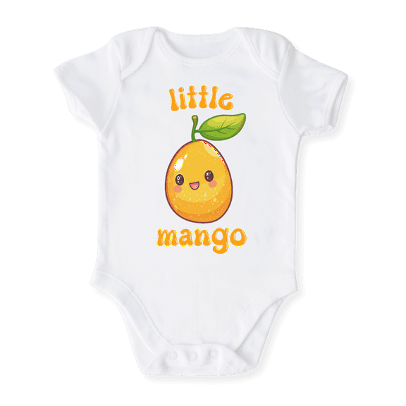 Little Mango Fruit Baby Bodysuit, Newborn Outfit, Baby Clothes, Gift for Children 0-3m White