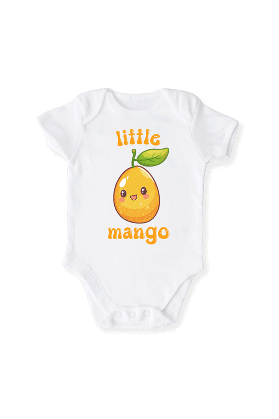 Little Mango Fruit Baby Bodysuit, Newborn Outfit, Baby Clothes, Gift&nbsp;for&nbsp;Children 6-9m White