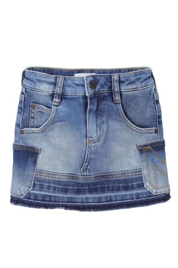 Little Marc Jacobs Girls Denim Blue Patchwork Skirt, Size 6Y
