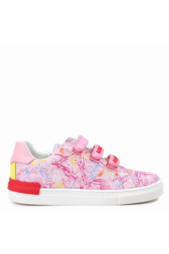 Little Marc Jacobs Girls Ink Splash Logo Velcro Sneakers, Brand Size 31 (13.5 Kids)