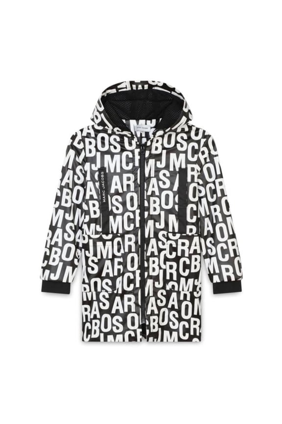 Little Marc Jacobs Monogram Hooded Raincoat, Size 4Y