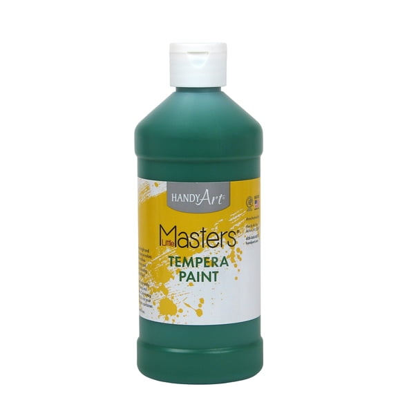 Little Masters Tempera Paint, Green, 16 oz., Set of 12 bottles