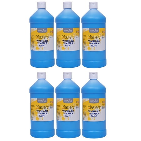 Little Masters® Washable Tempera Paint, Quart, Light Blue, Pack of 6