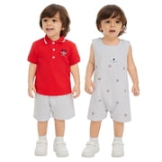 Little Me Baby 3-piece Dresswear Set | Red, 24M