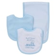 thumbnail image 1 of Little Me Baby Boy Newborn Bib and Burp set, Blue/Multi, One Size, 1 of 5