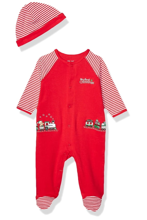 Baby Boy's One Piece First Christmas Footie Set