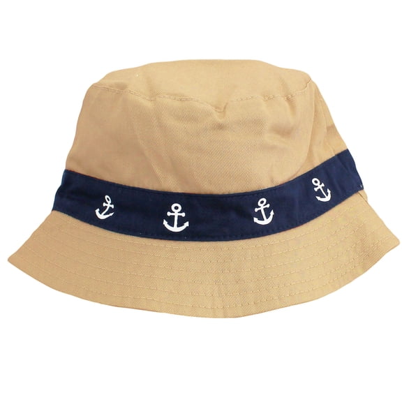 Little Me Boys Sun Hat Safari Outdoor Twill Bucket Hat Khaki Beige 12-24 Mths
