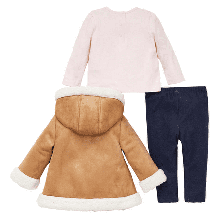 Little Me Kid’s 3-Piece Set: Faux Suede Jacket, Shirt and Pants 4T