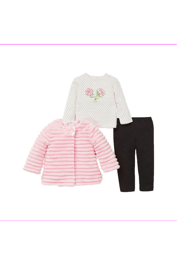 Girls 3 Pc Outfit Regular Set 3T/Pink Multi