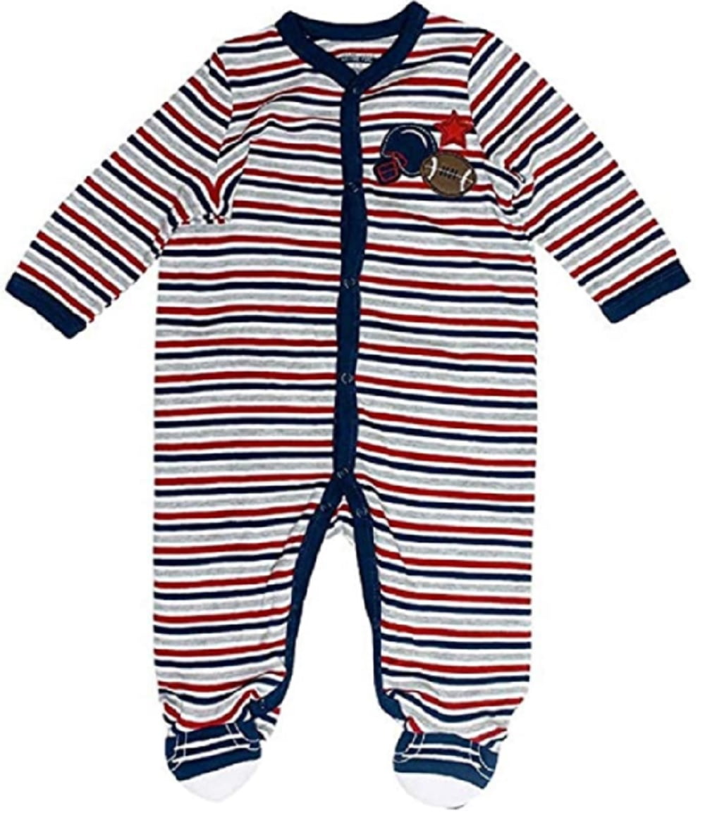Little Me One Piece Sleeper for Baby Boys (Navy/Grey - 6 Months ...