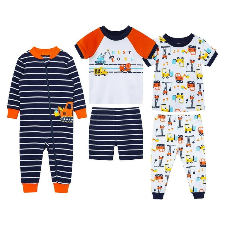 Little Me Toddler Boy s Construction Vehicles 4 Piece Pajama Set and Sleeper Size 3T