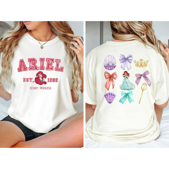 Little Mermaid 2Sided T-Shirt, Princes Ariel Coquette Comfort Colors Shirt, Disney Girls Trip Tee