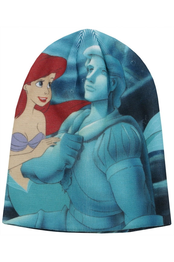 Little Mermaid Ariel Eric Disney Movie Sub Print Adult Winter Knit Beanie Hat