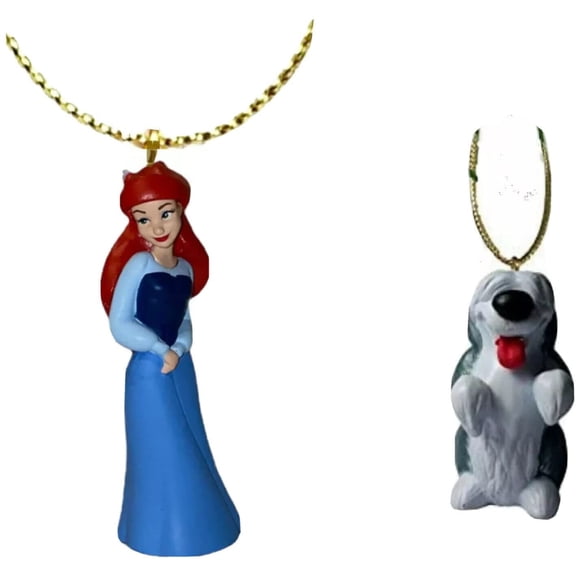 Little Mermaid Ariel Princess Human & Max Dog Set Ornament PVC Figure Charm New