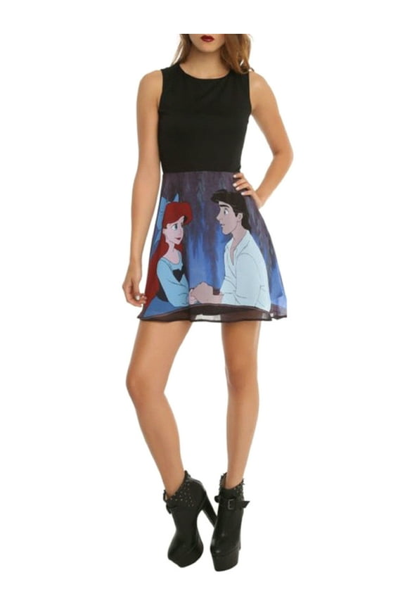 Little Mermaid Ariel and Eric Juniors Skater Dress - size SM