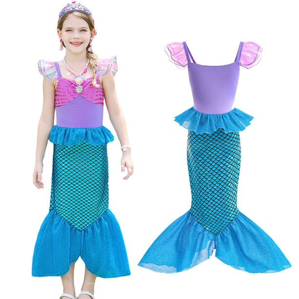 Little Mermaid Costume for Girls Halloween Party Cosplay Dress UP