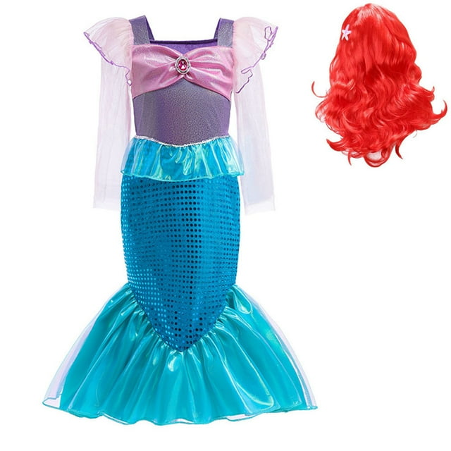 Little Mermaid Costume for Girls Princess Ariel Dress Up Cosplay with