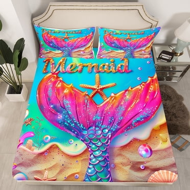 JEPFEIXIA Watercolor Seashell Starfish Conch Fitted Crib Sheet For