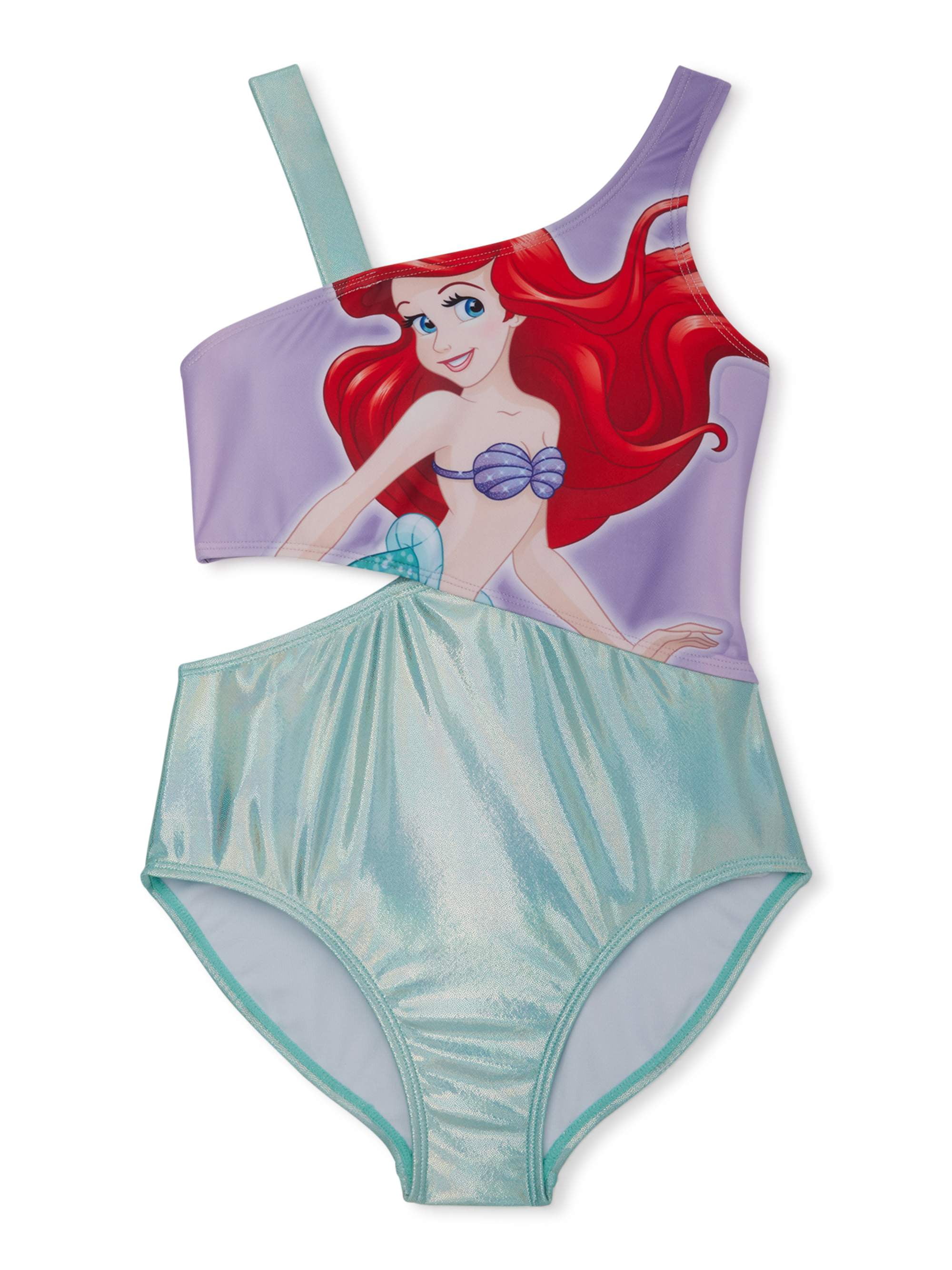 Little Mermaid Girls 412 Ariel Cut Out One Piece Swimsuit
