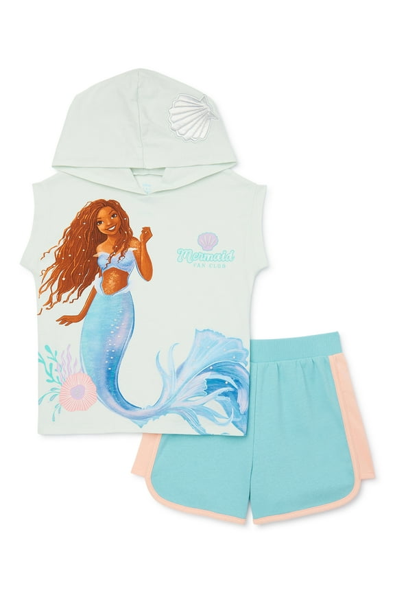 Little Mermaid Girls Cosplay Top and Short Set, 2-Piece, Sizes 4-12