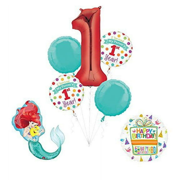 Little Mermaid "I Survived My Parents First Year" 1st Birthday Party Supplies
