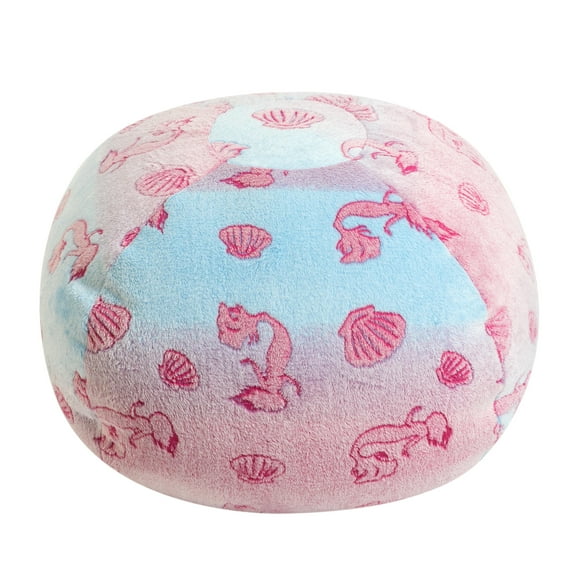 Little Mermaid, Kids 24" Embossed Bean Chair, Red/Blue