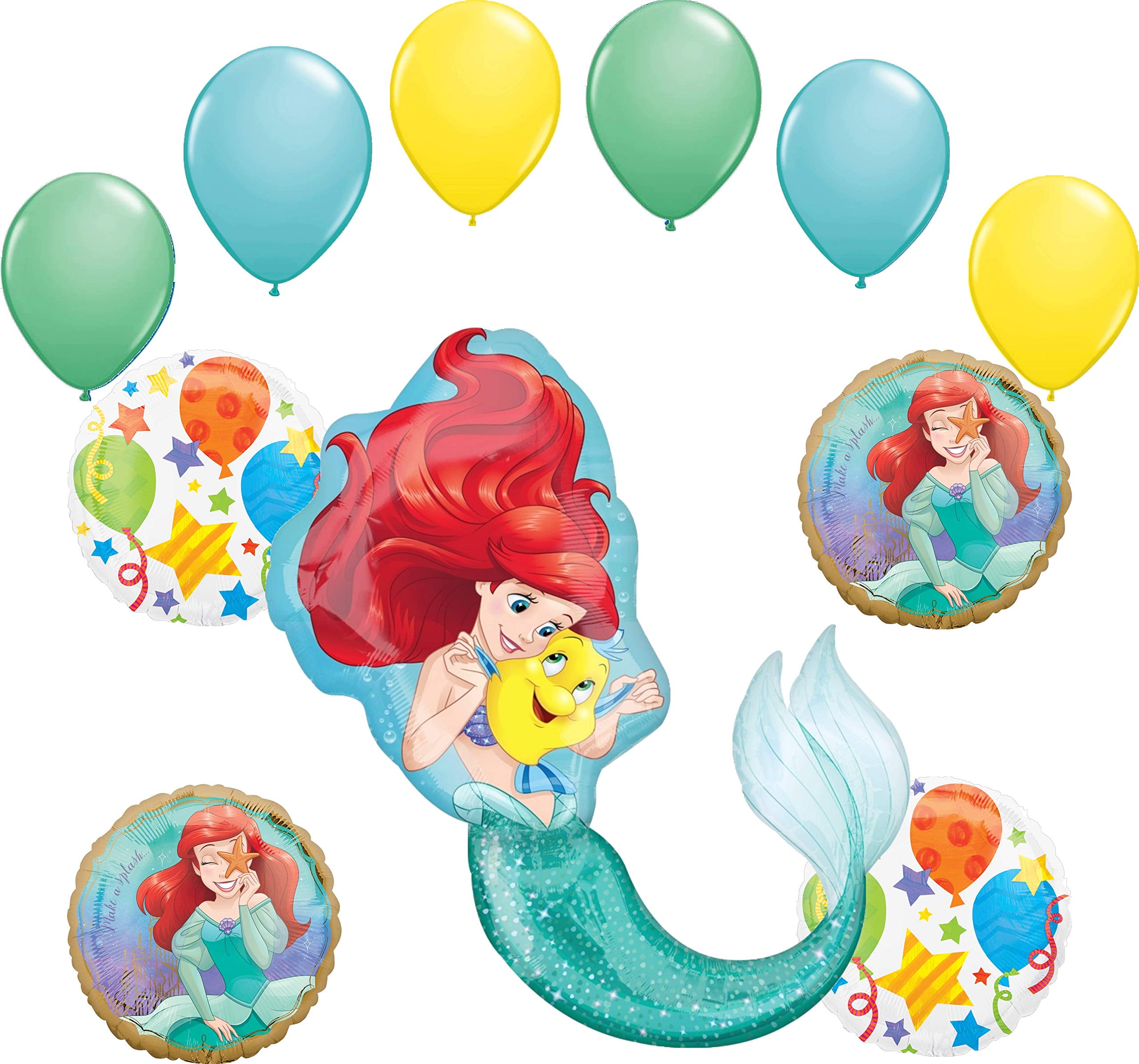 Little Mermaid Party Supplies Princess Ariel Birthday Balloon Bouquet ...