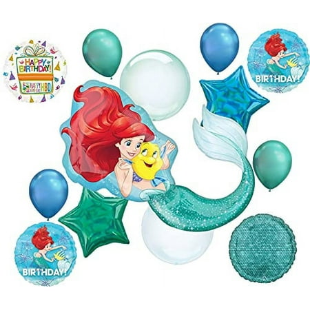 Little Mermaid Party Supplies Princess Ariel Happy Birthday Balloon Bouquet Decorations