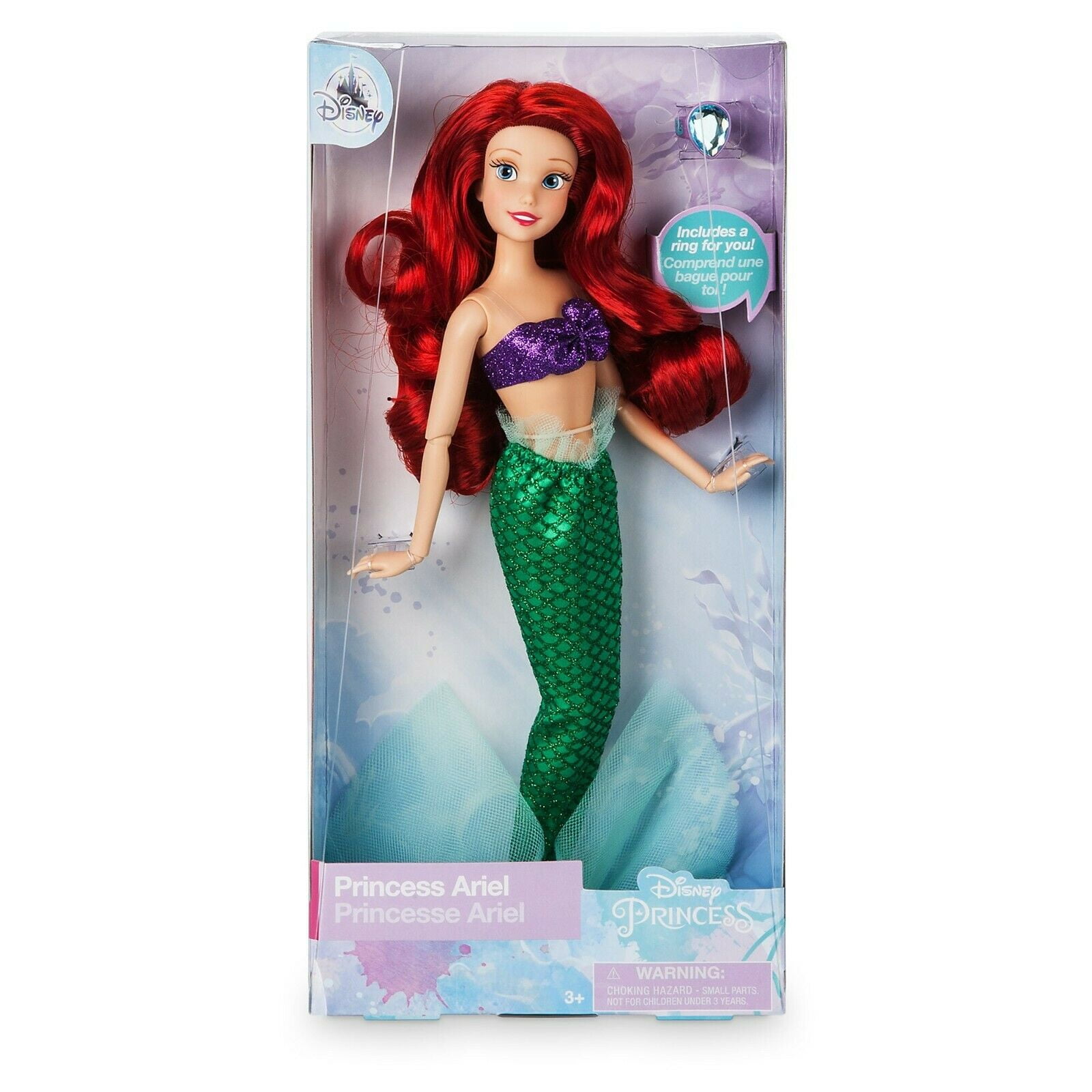 Disney Princess Poseable Little Mermaid Ariel Doll with Jeweled Ring Walmart