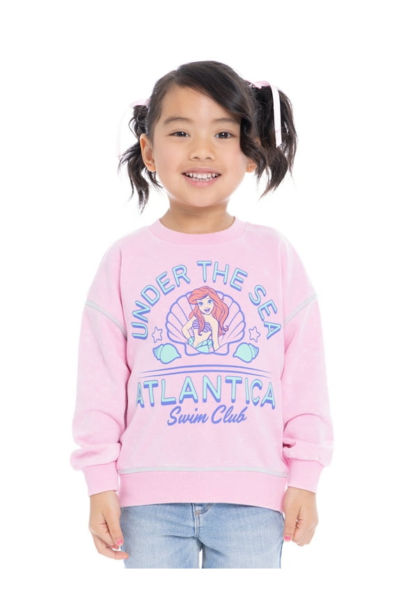 Little Mermaid Toddler Girls Ariel Graphic Sweatshirt, Sizes 12M-5T