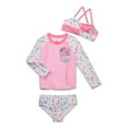 thumbnail image 1 of Character Toddler Girl Rash Guard and Bikini Swimsuit Set, 3-Piece, Sizes 12M-5T, 1 of 3
