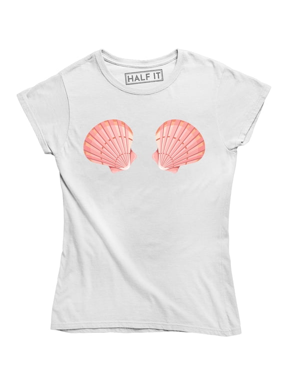 Little Mermaid Womens Seashell Printed Summer Shells Ladies T-Shirt