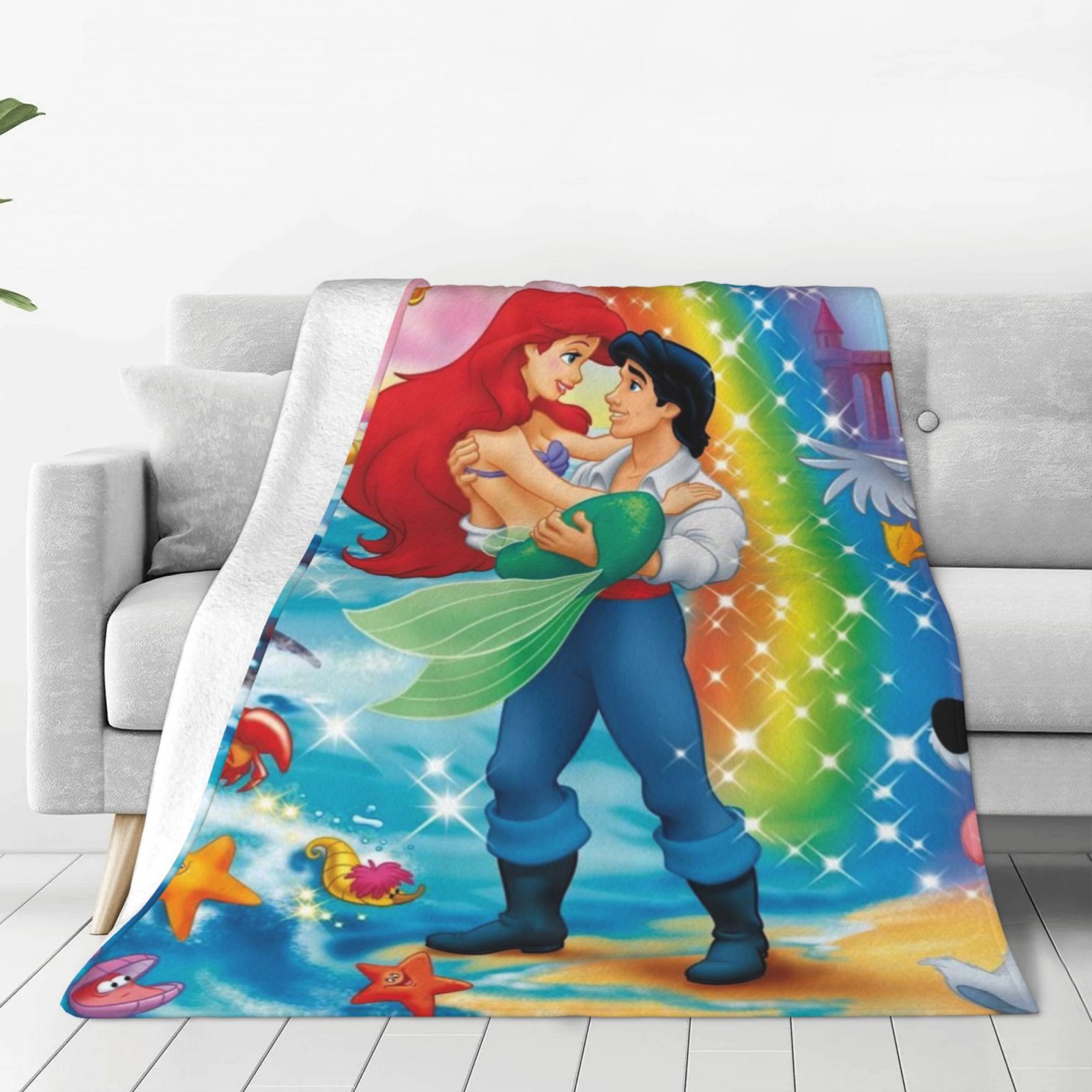 Little Mermaid soft antipilling blanket with a full single print