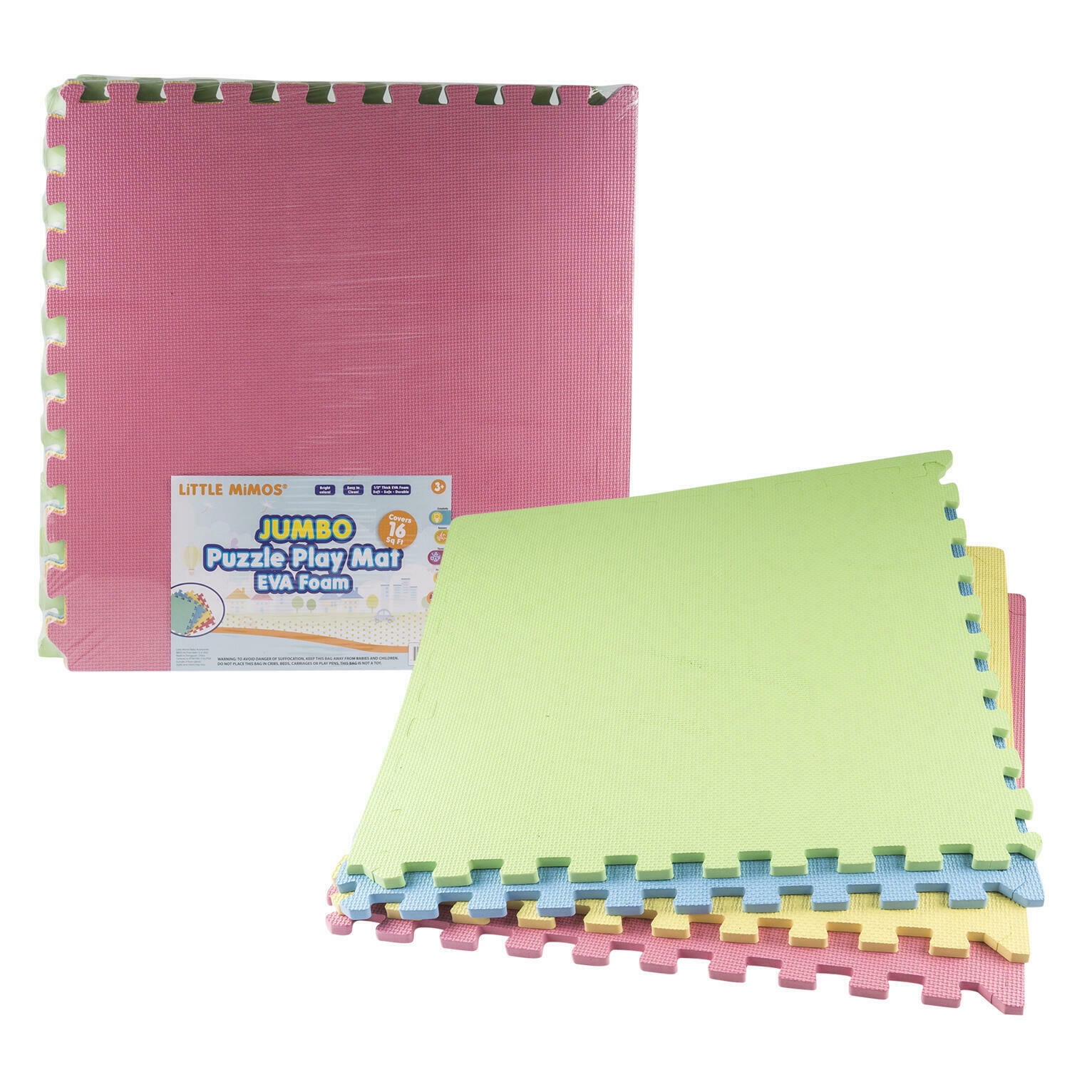 Little Mimos 4pc Jumbo Play Mat Assorted Colors
