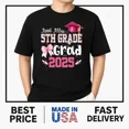 thumbnail image 1 of Little Miss 5th Grade Graduation Graduate Coquette Bow Kids T-Shirt TRENDING, 1 of 2