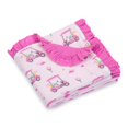 thumbnail image 1 of LollyBanks Ruffle Baby Girl Blanket, Organic Cotton Muslin Crib Quilt, 40 x 36 in, Pink Golf Print, 1 of 8
