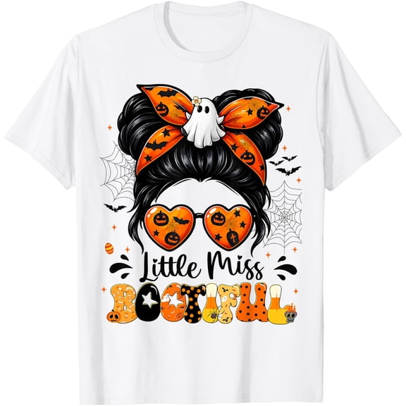 Little Miss Bootiful Messy Bun Halloween outfits T-shirt Unisex S-5XL Hot Trending Shirt Birthday Gift