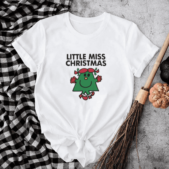 Little Miss Christmas Unisex T-Shirt Cute Holiday Graphic Festive Retro Casual up to size 5XL