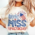 thumbnail image 1 of Little Miss Firecracker T-Shirt, 4th of July Kids Tee, Little Mister Firecracker Shirt, American Girl Boy Graphic Tee, 1 of 5