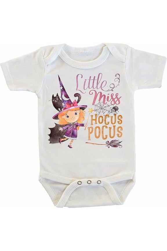 Little Miss Hocus Pocus Halloween Witch Infant Baby Onesie/Bodysuit