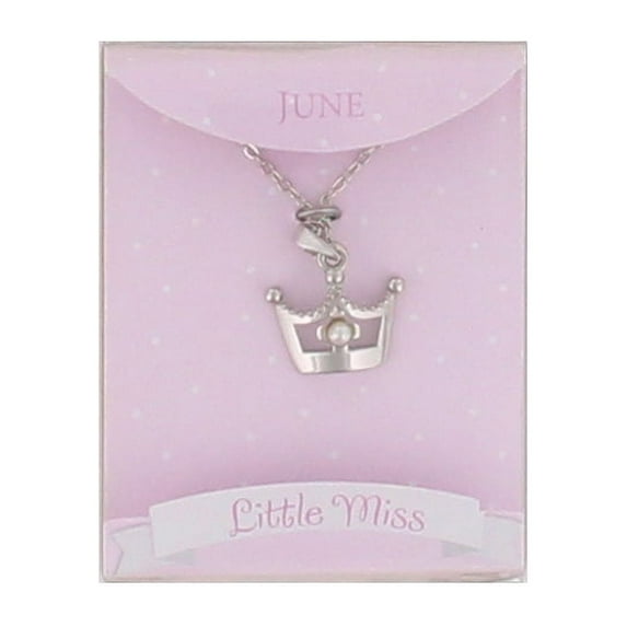 Little Miss June Crown Birthstone Necklace