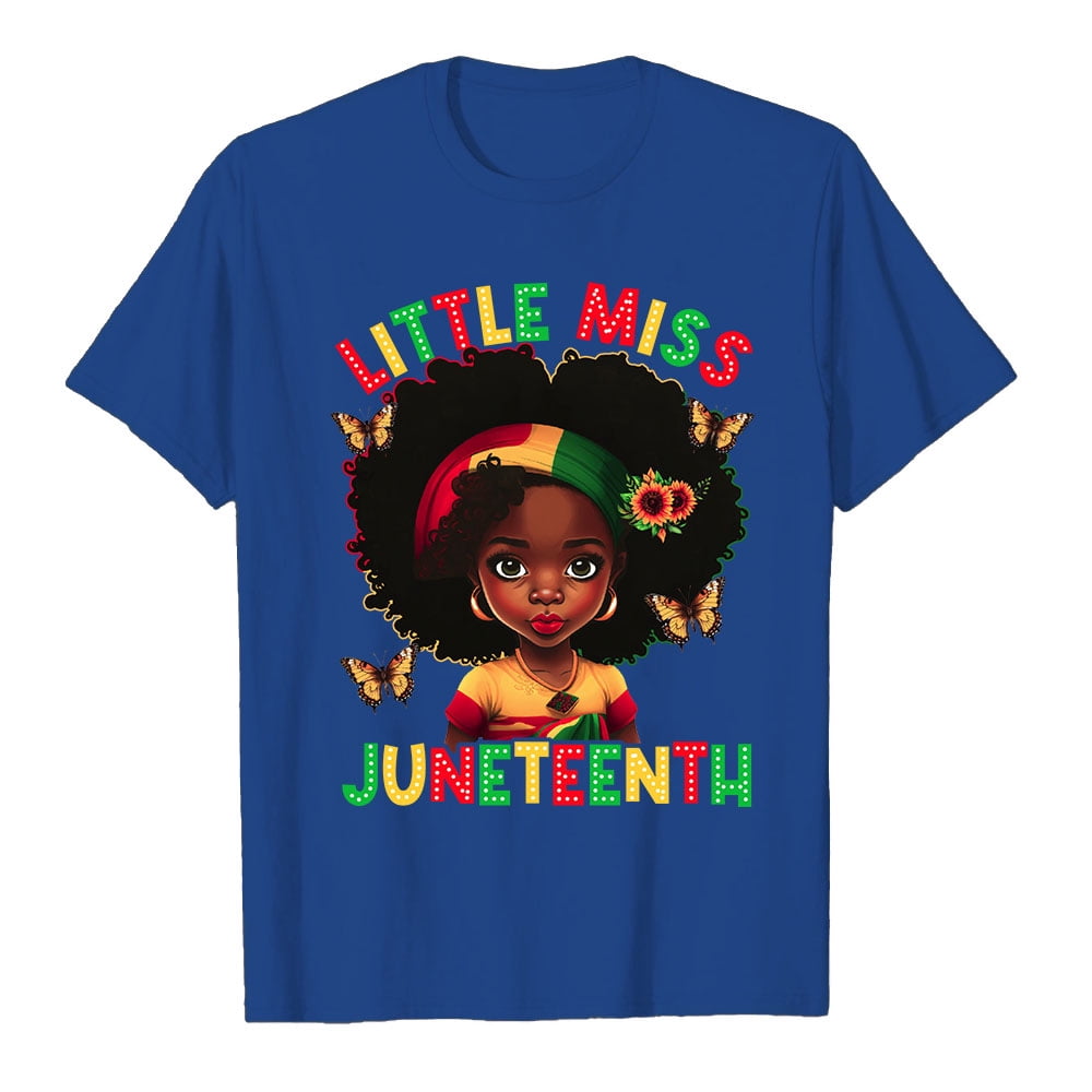 Little Miss Juneteenth for Black Melanin Girls Kids Toddlers Shirt